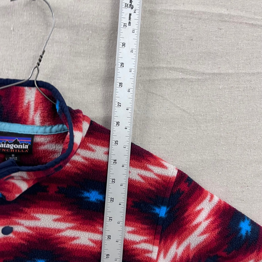 Patagonia Synchilla Snap-T Fleece Womens M Red Blue Geometric Excellent Pullover - Picture 8 of 8
